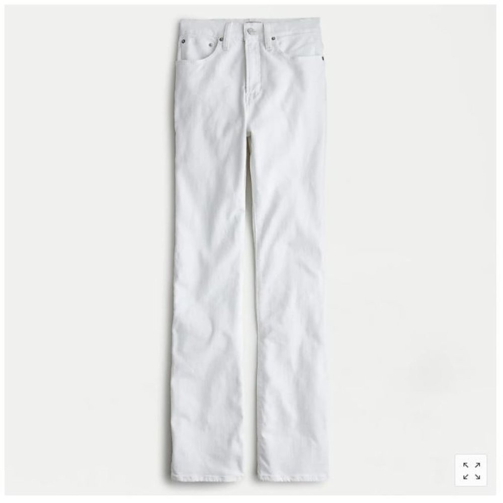 J. Crew Curvy full-length bootcut jean in white